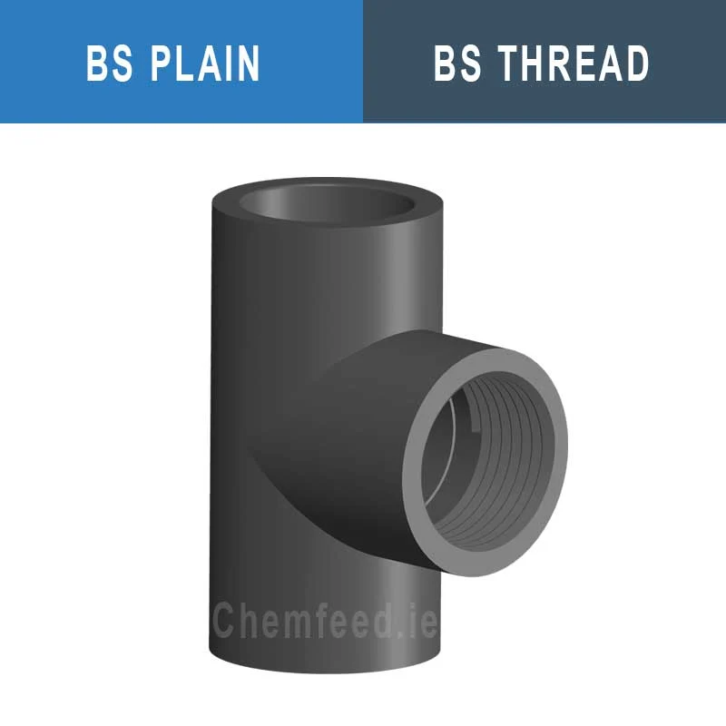 90' TEE PVC D.4"x4" BS PLAIN/THR.