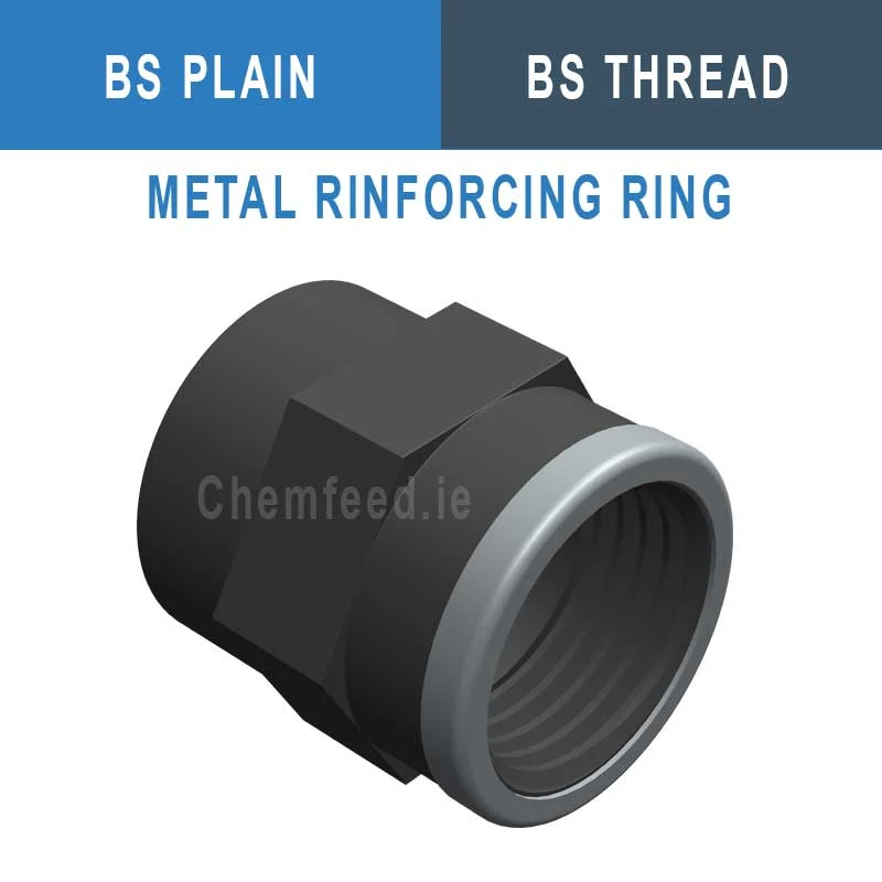 DOUBLE SOCKET PVC D. 1"X1" BS REINF.