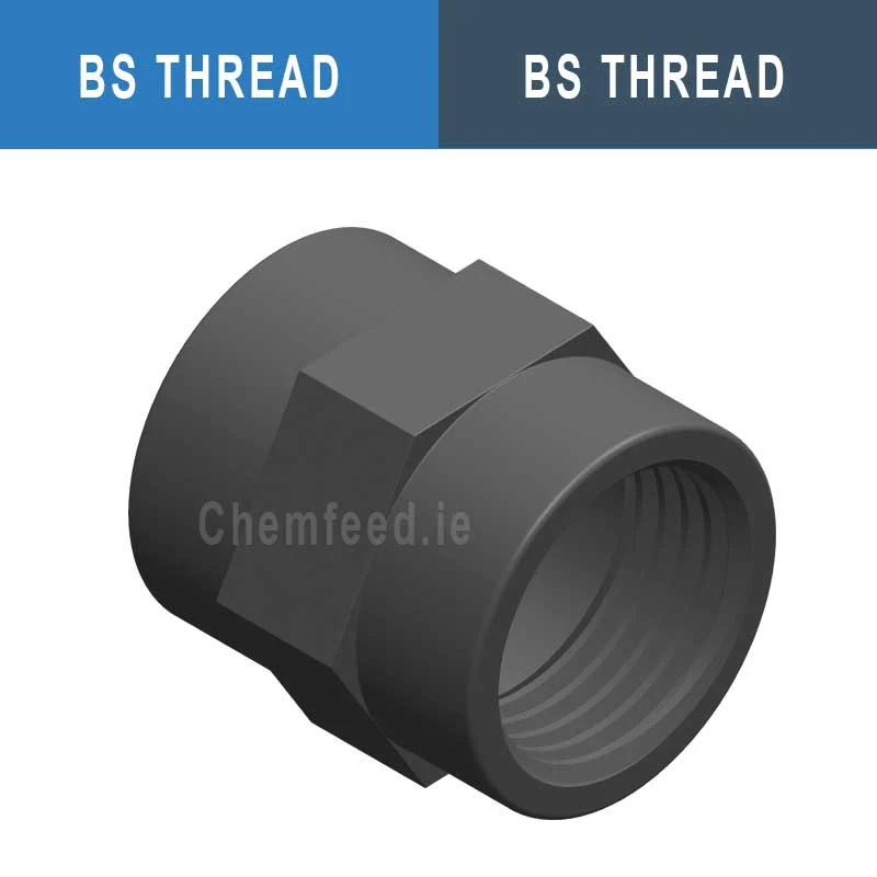 DOUBLE SOCKET PVC D.3/8" thr.