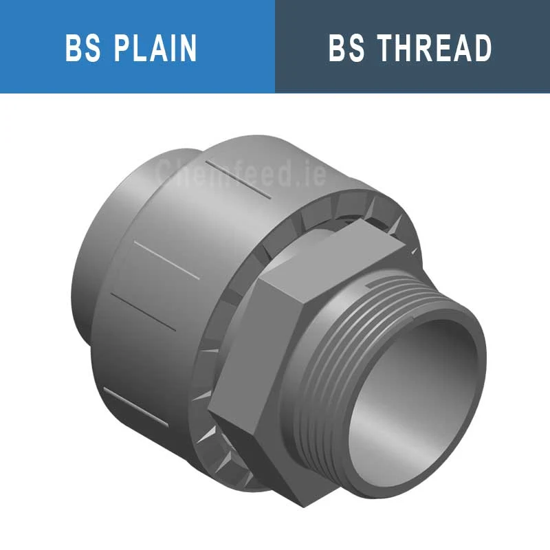 UNION MALE ABS WITH O-R D.1"1/2x1"1/2 BS
